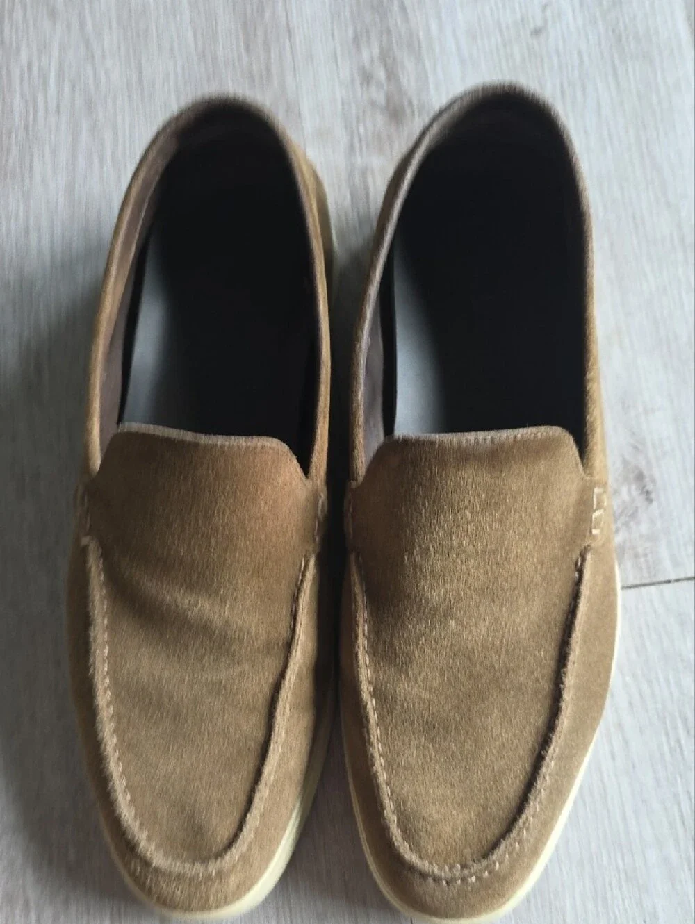 Massimo DUTTI Men's Suede Slip-On Loafers in Brown